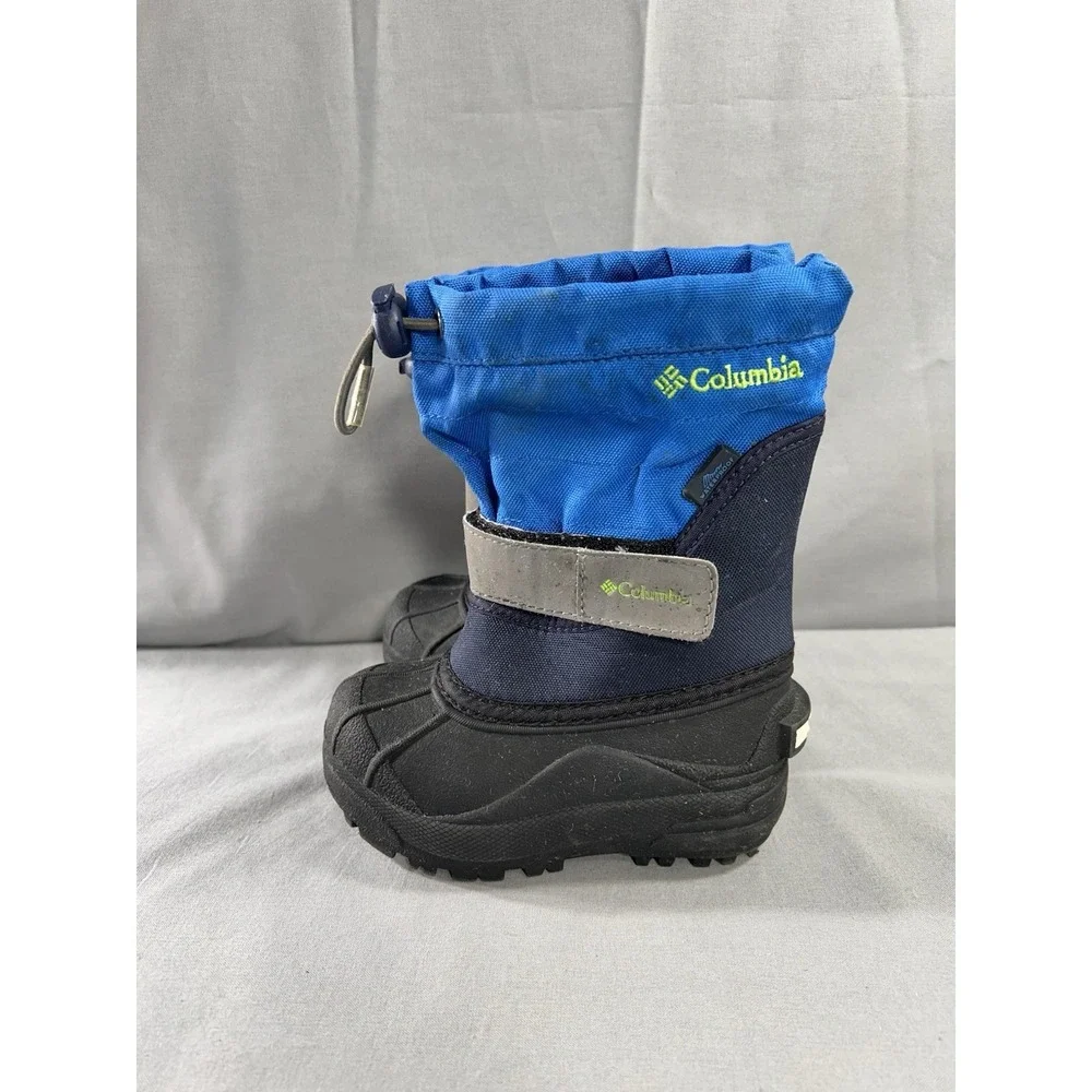 Columbia Powderbug Kids 8 Snow Boot Blue and Black Winter Outdoors